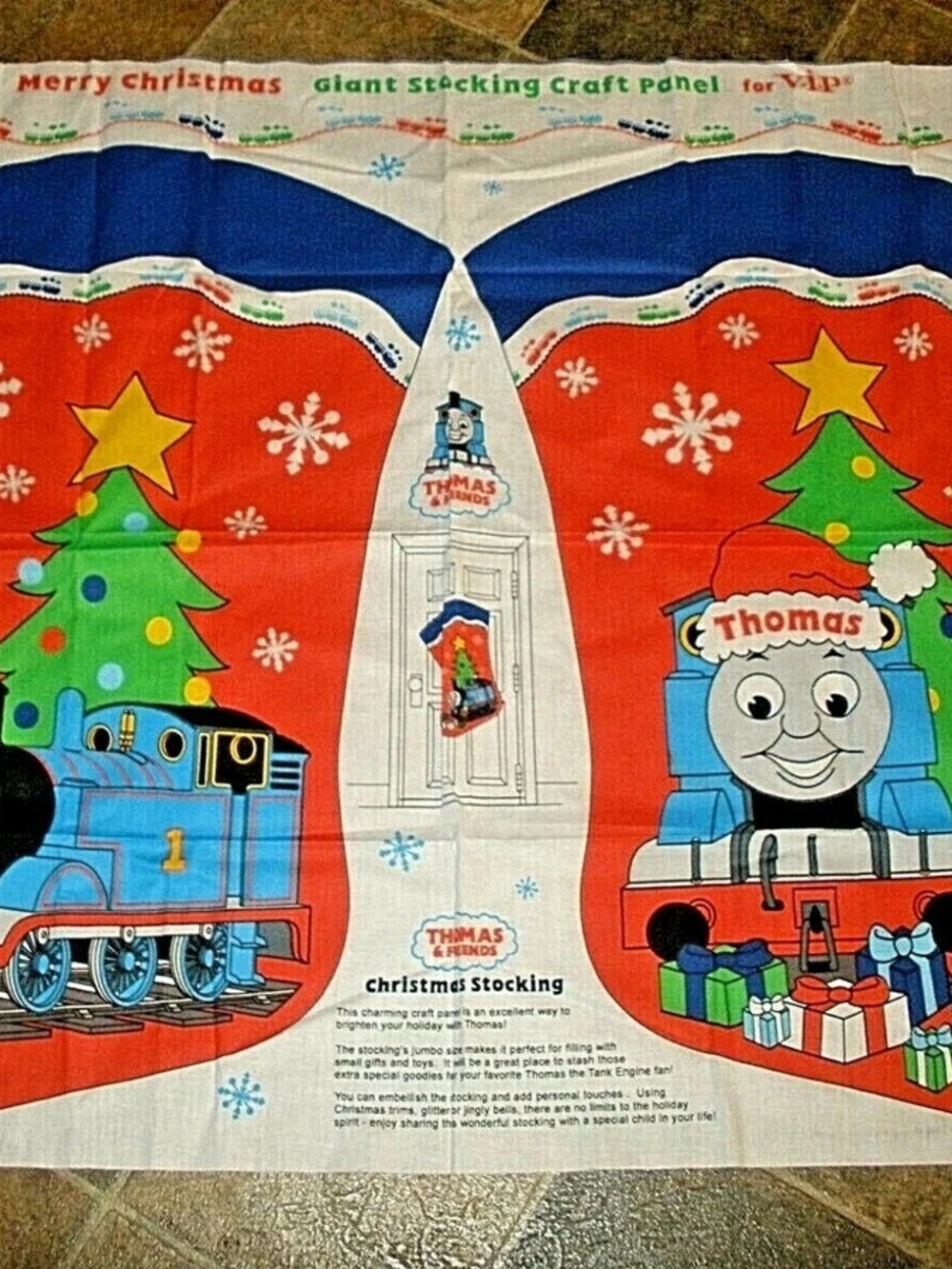 Thomas & Friends Holiday Stocking Panel in Red, Blue & Green
